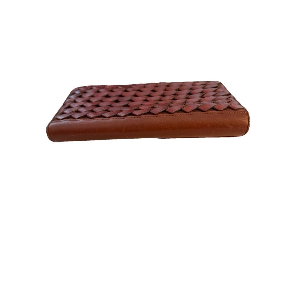 Vintage Etienne Aigner Woven Wallet Leather Brown 3522-23 - Picture 3 of 7
